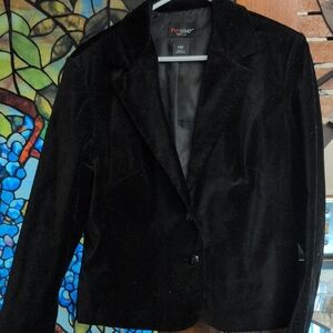 Classic Black Velvet Blazer